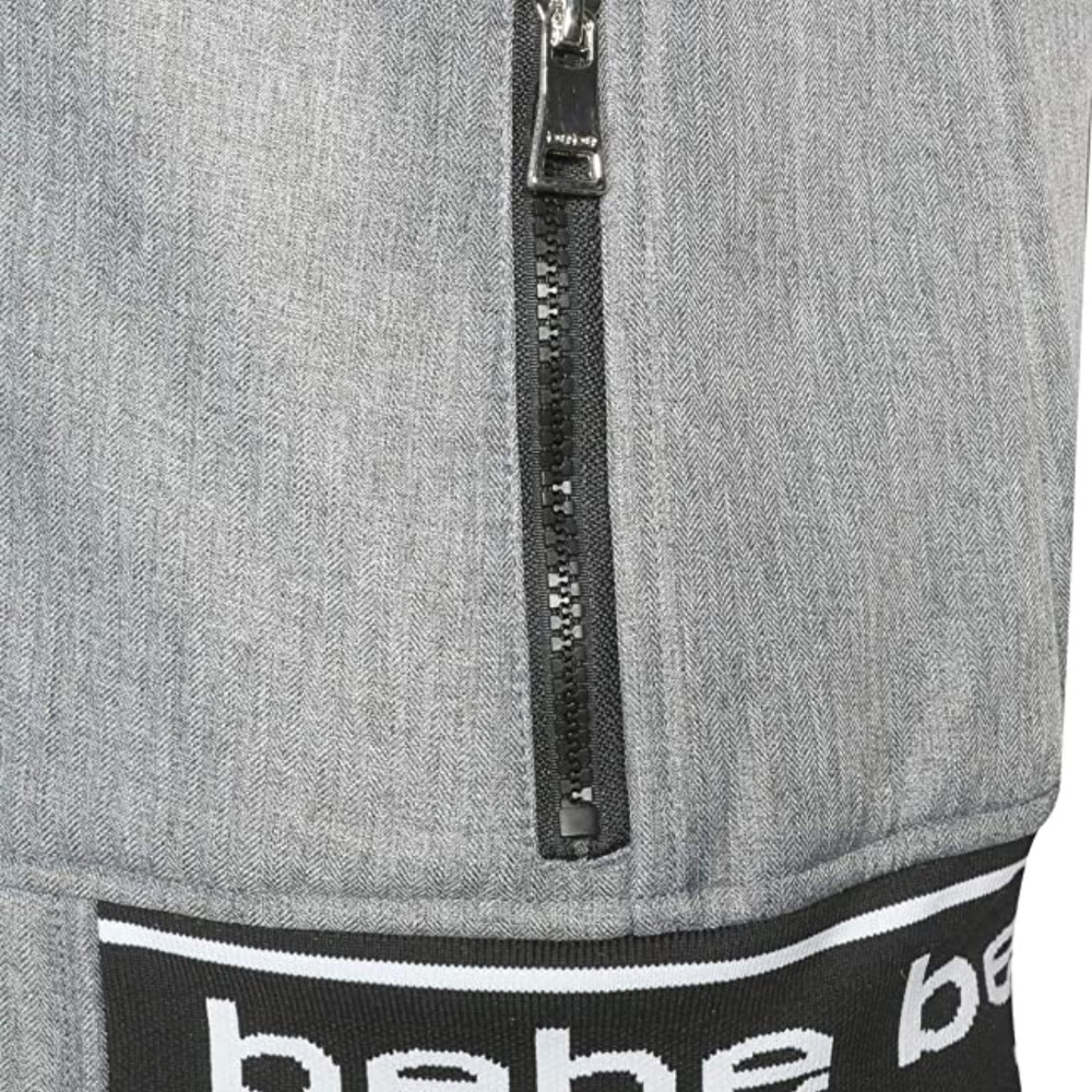Bebe Gray Sport Fleece Lined Bomber Jacket in medi - Picture 4 of 8
